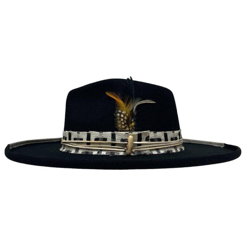 Lounge | Mens Black Pencil Rim Felt Hat - Image 6