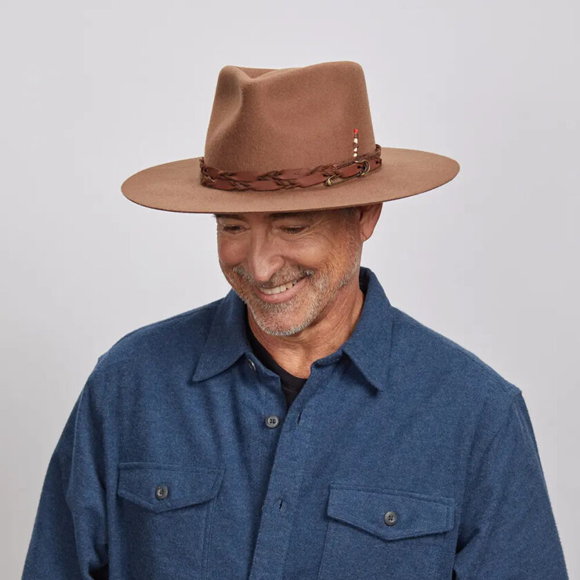 Aspen | Mens Wide Brim Felt Fedora Hat - Image 6