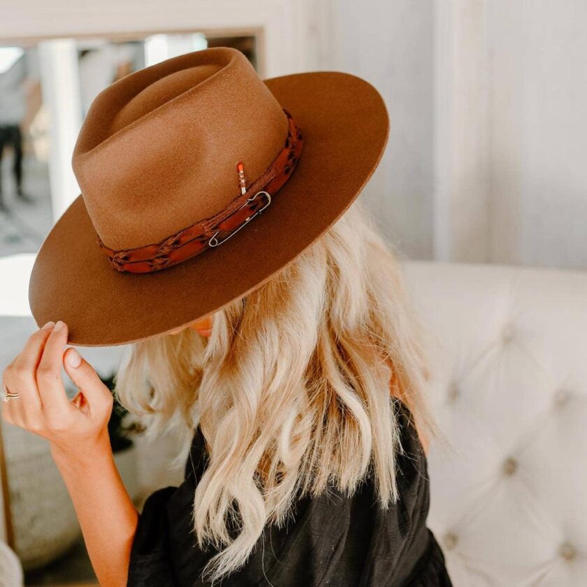Aspen | Womens Wide Brim Felt Fedora Hat - Image 7