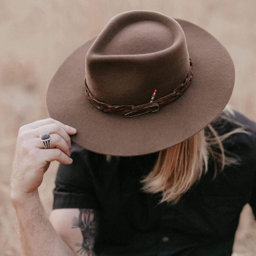 Aspen | Mens Wide Brim Felt Fedora Hat - Image 5