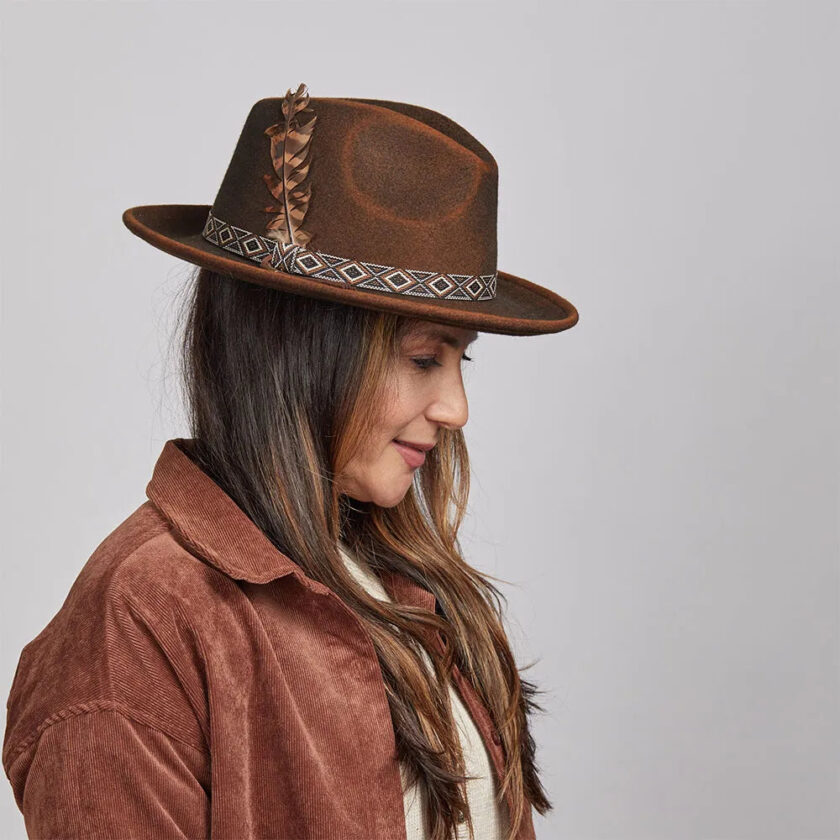 Backroad | Womens Felt Fedora Hat - Image 3