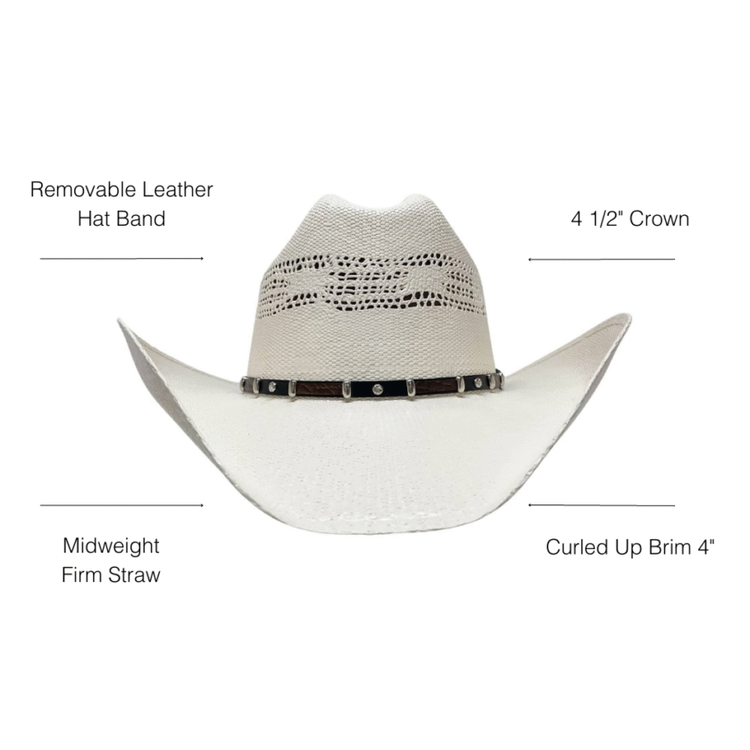 Montana | Mens Straw Cowboy Hat with Western Hat Band - Image 7