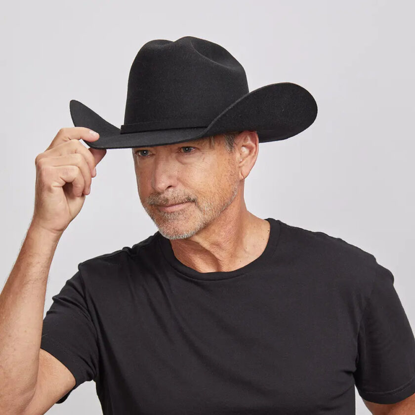 Cattleman Black | Mens Felt Black Cowboy Hat - Image 3