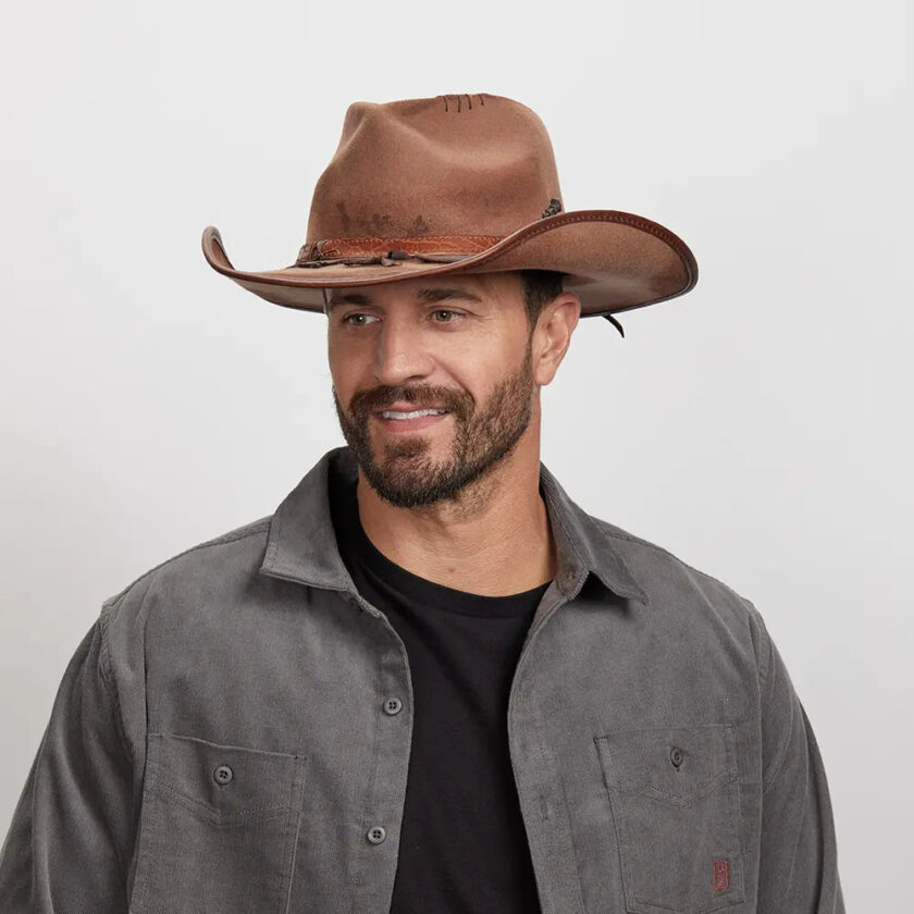 Duke | Mens Brown Felt Cowboy Hat - Image 4