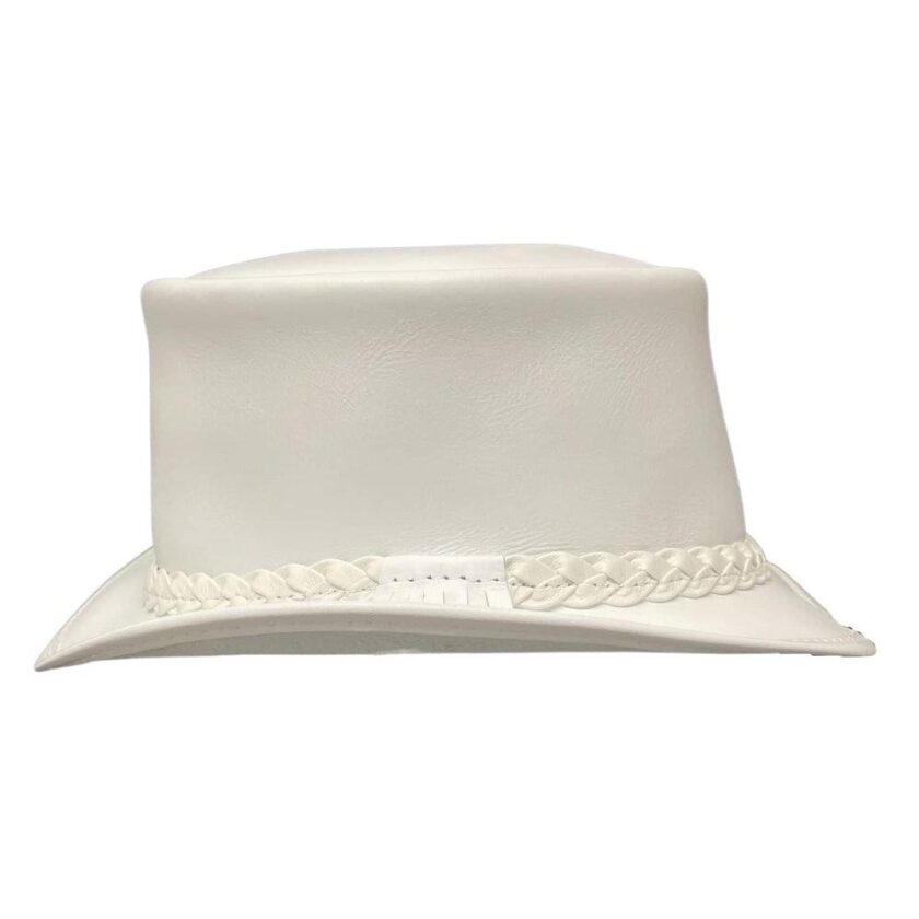 Ghost Rider | Mens White Leather Top Hat - Image 5
