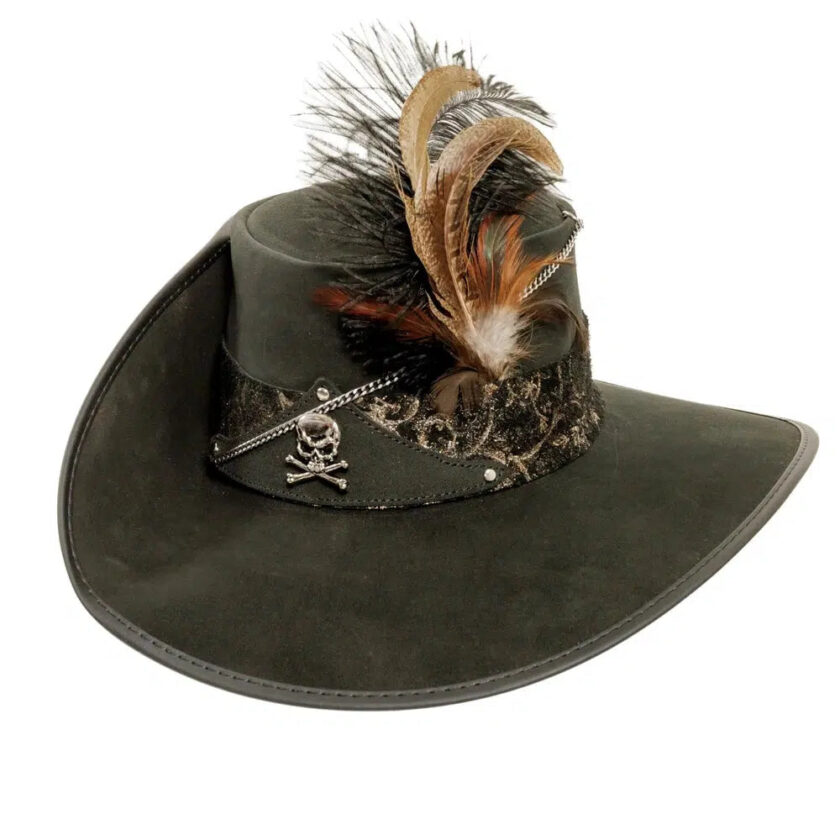 Hook | Womens Black Suede Leather Cavalier Hat - Image 8