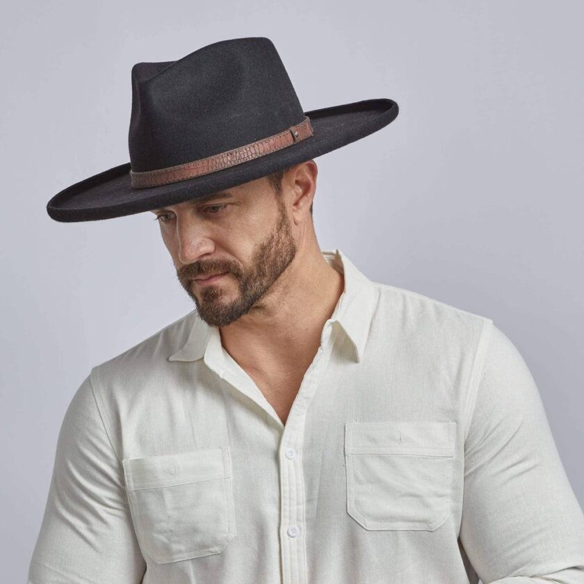 Hudson | Mens Pencil Rim Felt Fedora Hat - Image 8