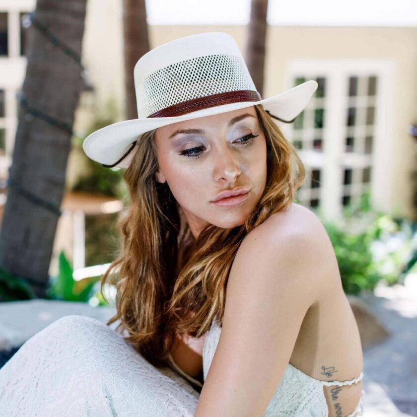 Madrid | Womens Wide Brim Straw Gambler Hat - Image 3