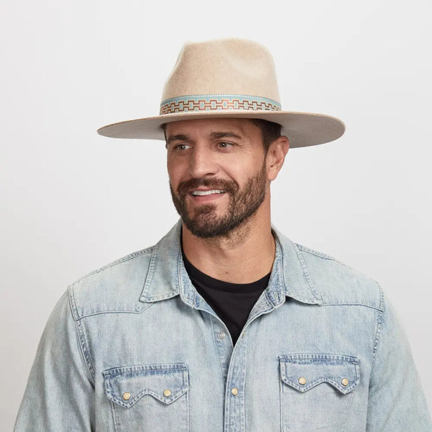Maldives Moon | Mens Wide Brim Felt Fedora Hat - Image 3