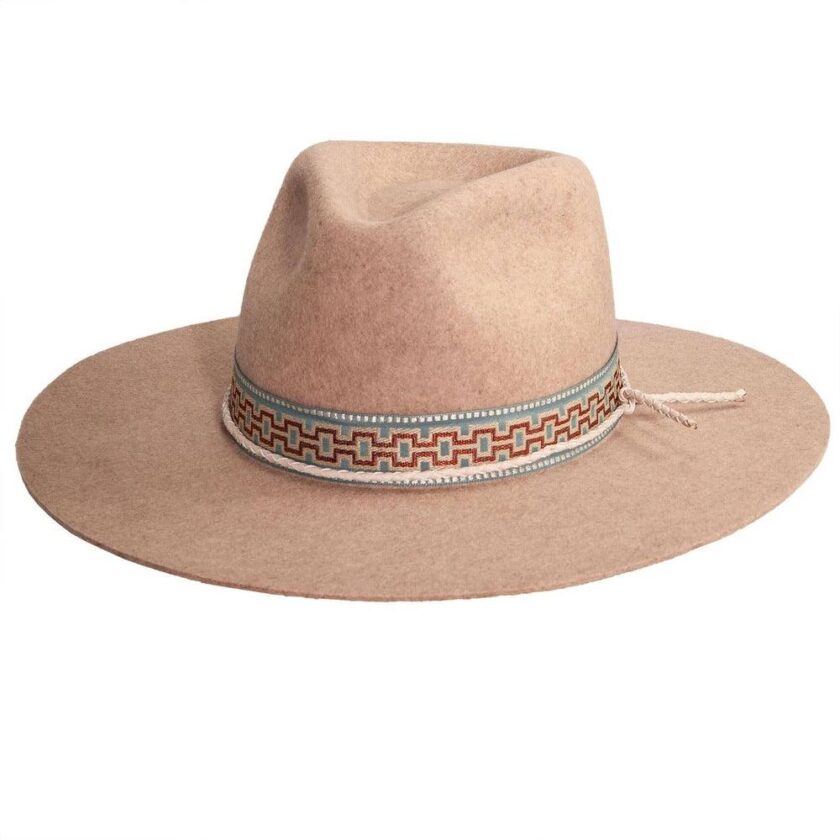 Maldives Moon | Mens Wide Brim Felt Fedora Hat - Image 2