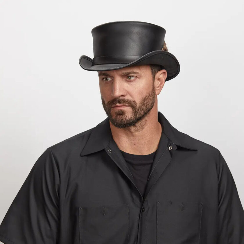 Marlow LT | Mens Leather Top Hat with LT Hat Band - Image 5