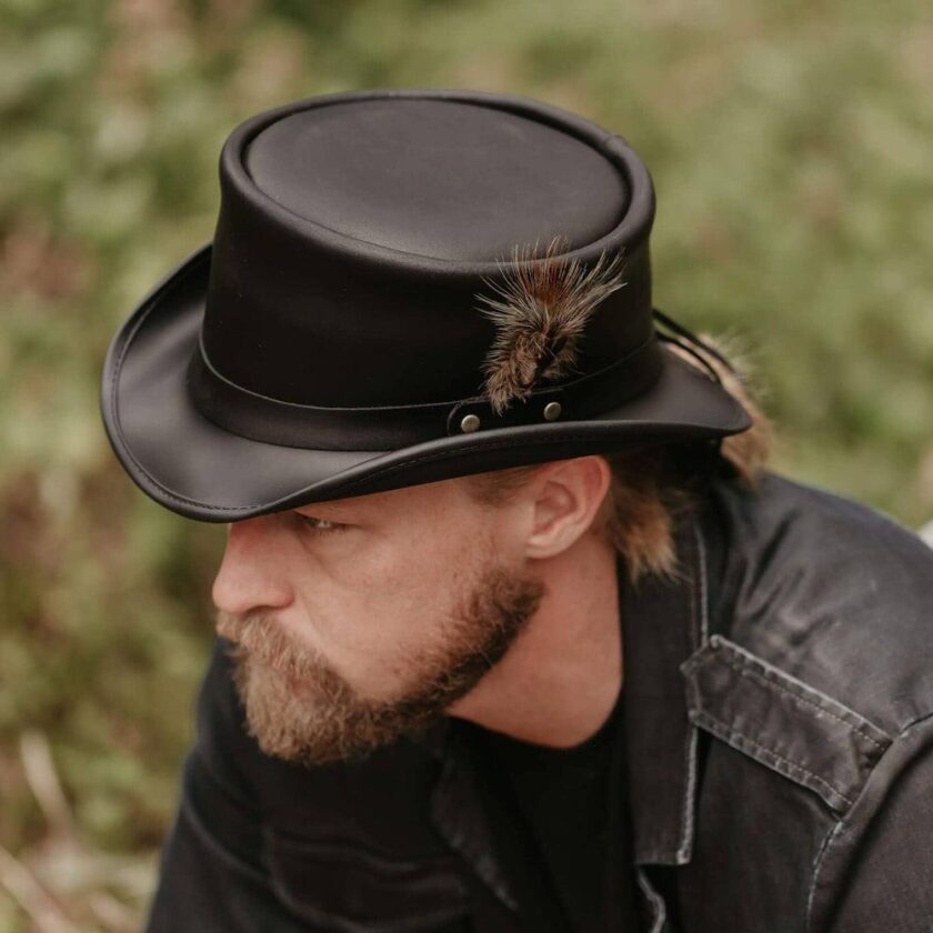 Marlow LT | Mens Leather Top Hat with LT Hat Band - Image 9