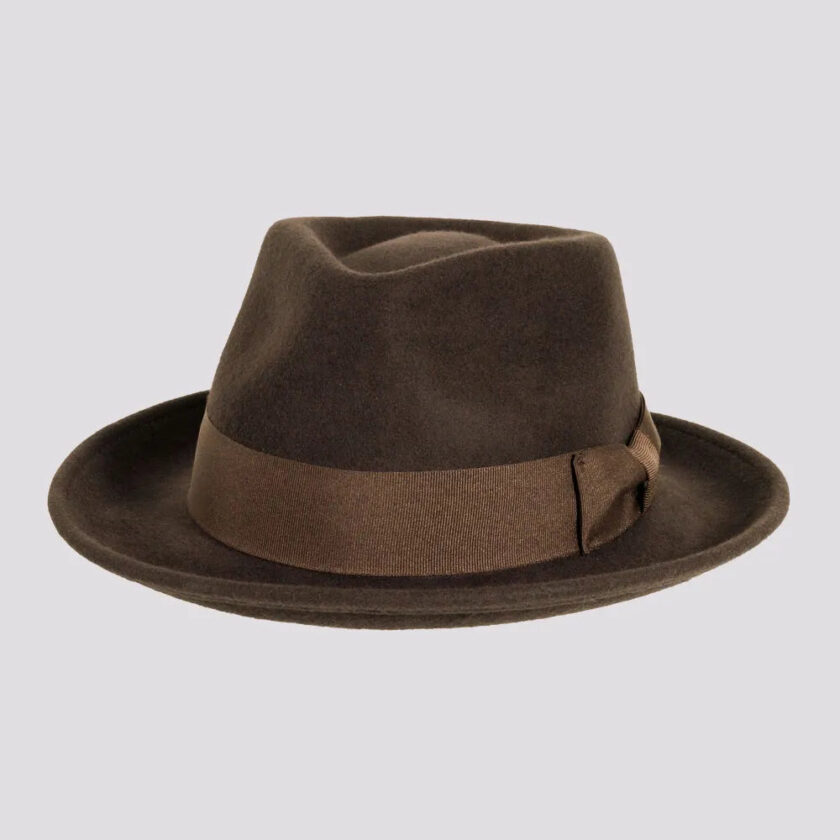Newark | Mens Crushable Wool Felt Teardrop Fedora Hat - Image 5