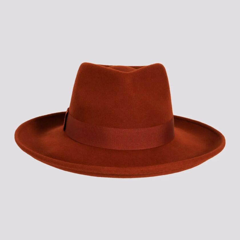 Oakley | Womens Crushable Wool Felt Teardrop Fedora Hat with Curled Brim - Image 2