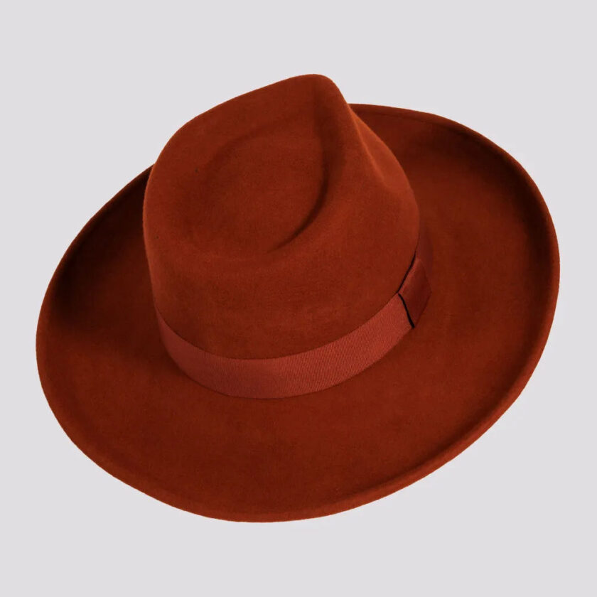 Oakley | Womens Crushable Wool Felt Teardrop Fedora Hat with Curled Brim - Image 4