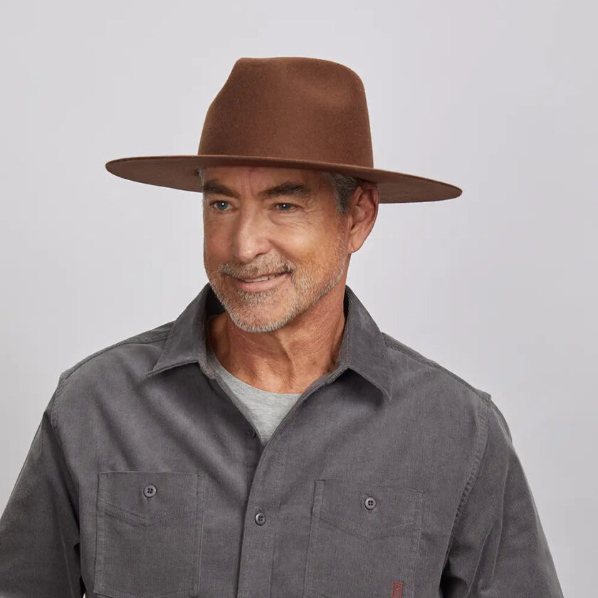 Rancher | Mens Wide Brim Felt Fedora Hat - Image 5