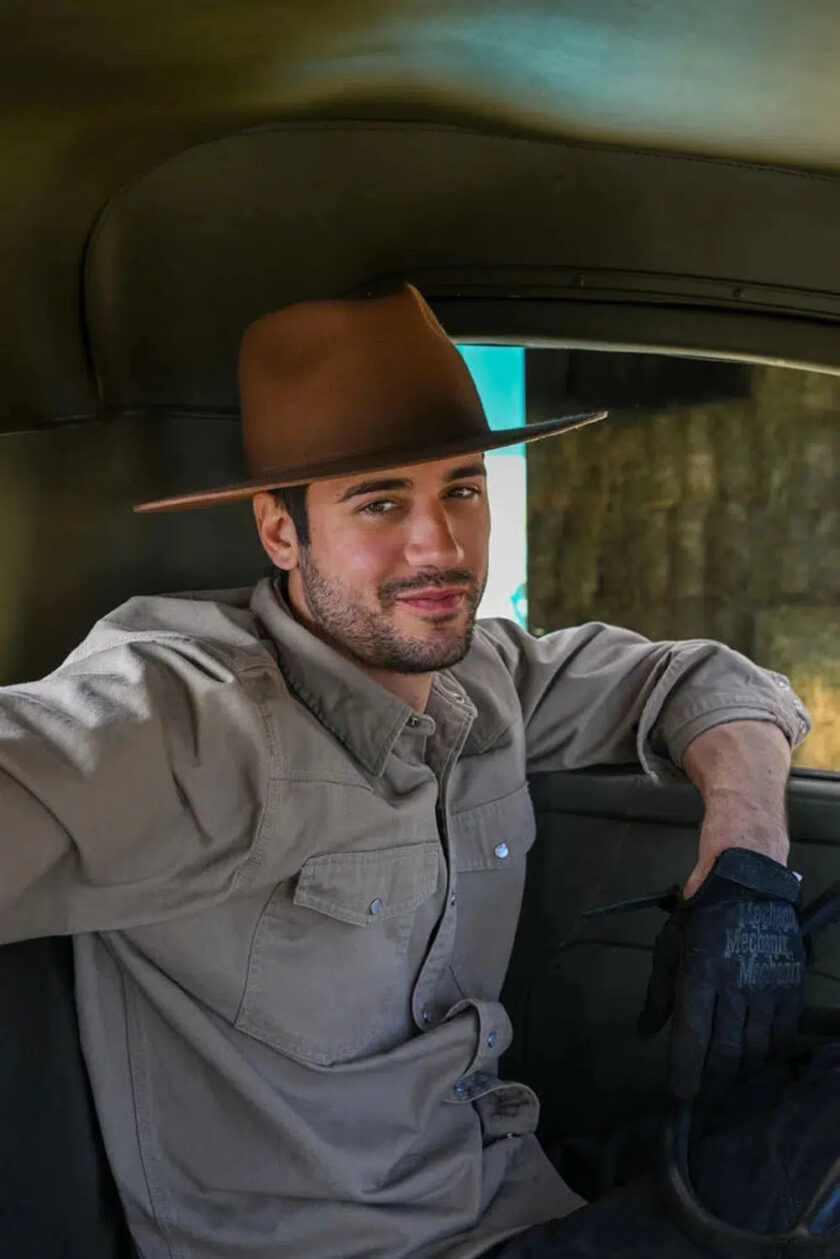 Rancher | Mens Wide Brim Felt Fedora Hat - Image 3