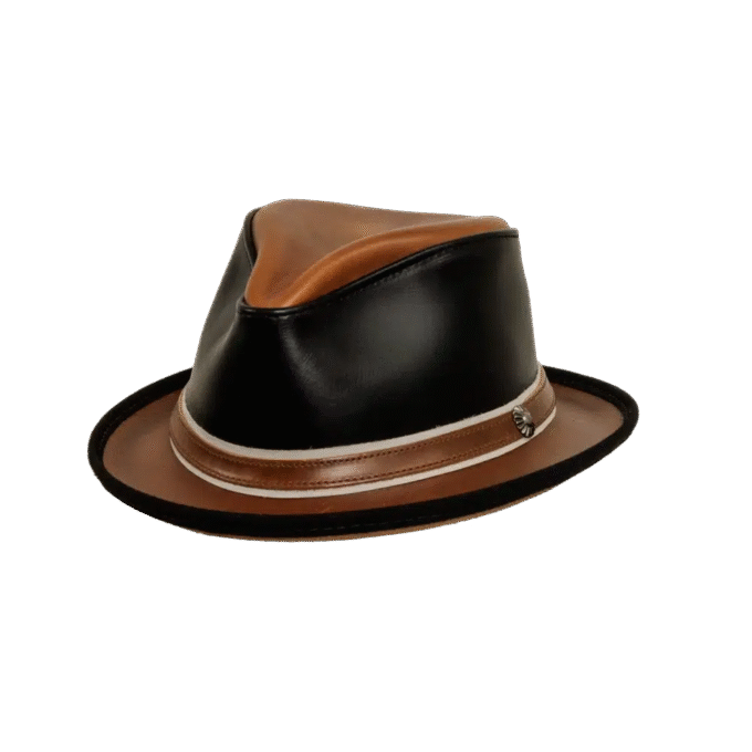 Rocky | Mens Leather Fedora Hat