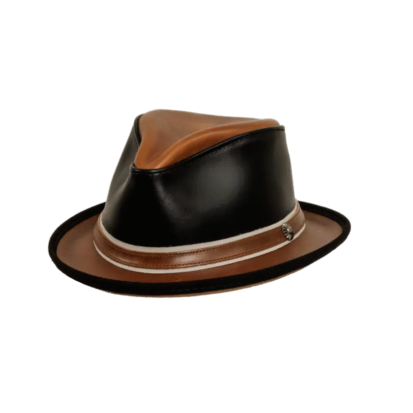 Rocky | Mens Leather Fedora Hat