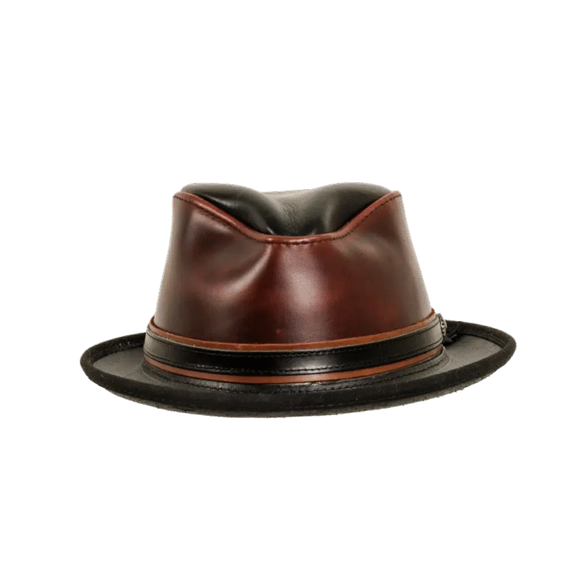Rocky | Mens Leather Fedora Hat - Image 8