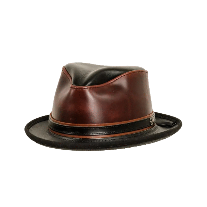 Rocky | Mens Leather Fedora Hat - Image 7