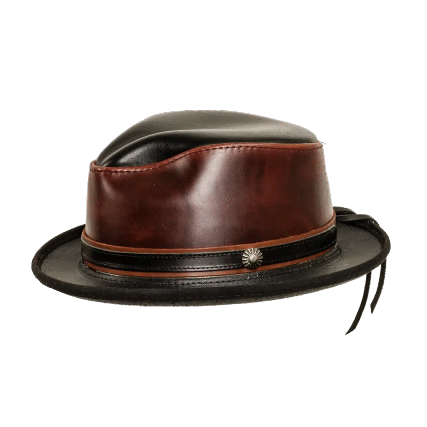 Rocky | Mens Leather Fedora Hat - Image 9