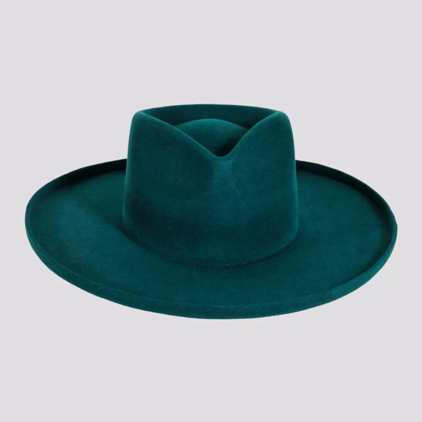 Rustler | Womens Wool Felt Teardrop Fedora Hat with Curled Brim - Image 2