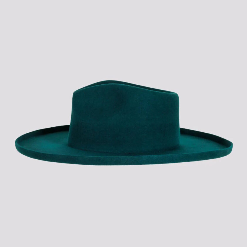 Rustler | Womens Wool Felt Teardrop Fedora Hat with Curled Brim - Image 3