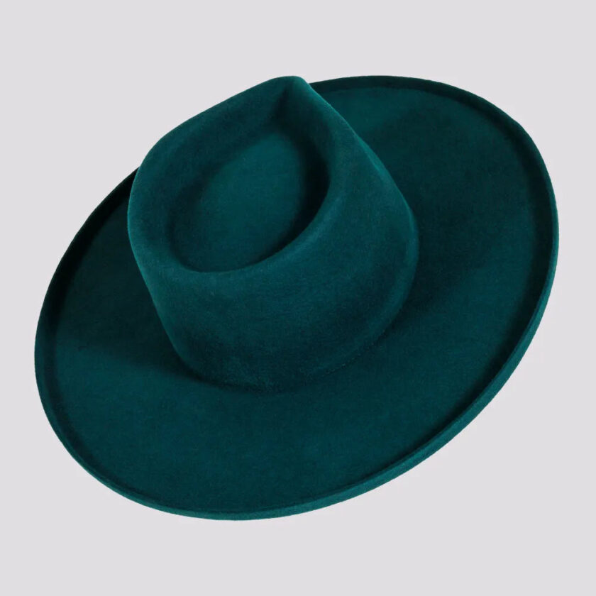 Rustler | Womens Wool Felt Teardrop Fedora Hat with Curled Brim - Image 4