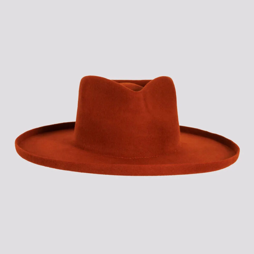 Rustler | Womens Wool Felt Teardrop Fedora Hat with Curled Brim - Image 6