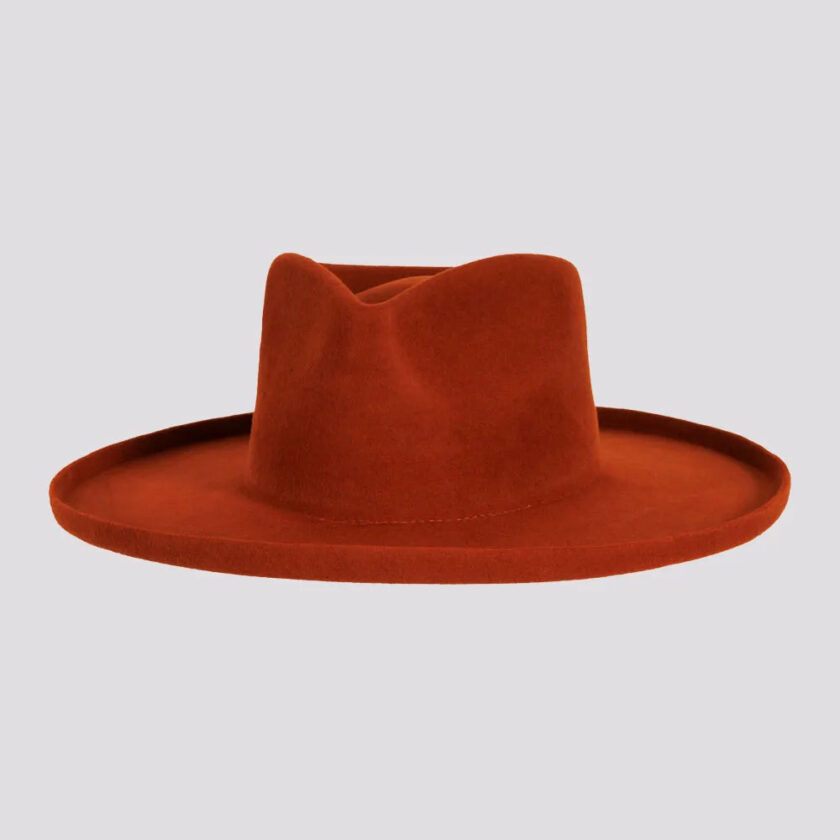 Rustler | Womens Wool Felt Teardrop Fedora Hat with Curled Brim - Image 5