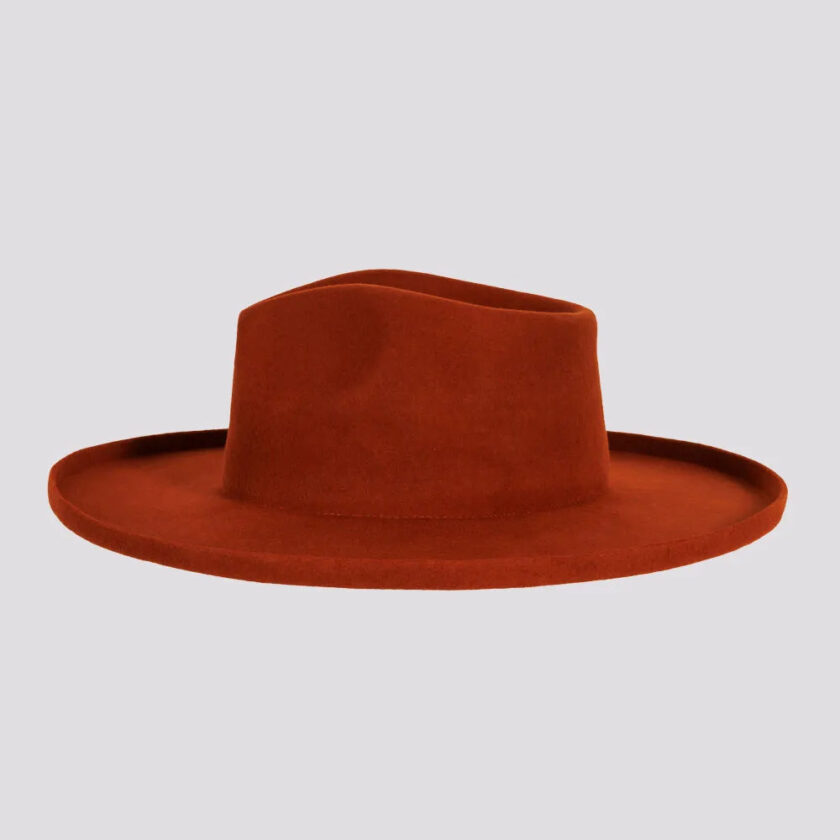 Rustler | Womens Wool Felt Teardrop Fedora Hat with Curled Brim - Image 7