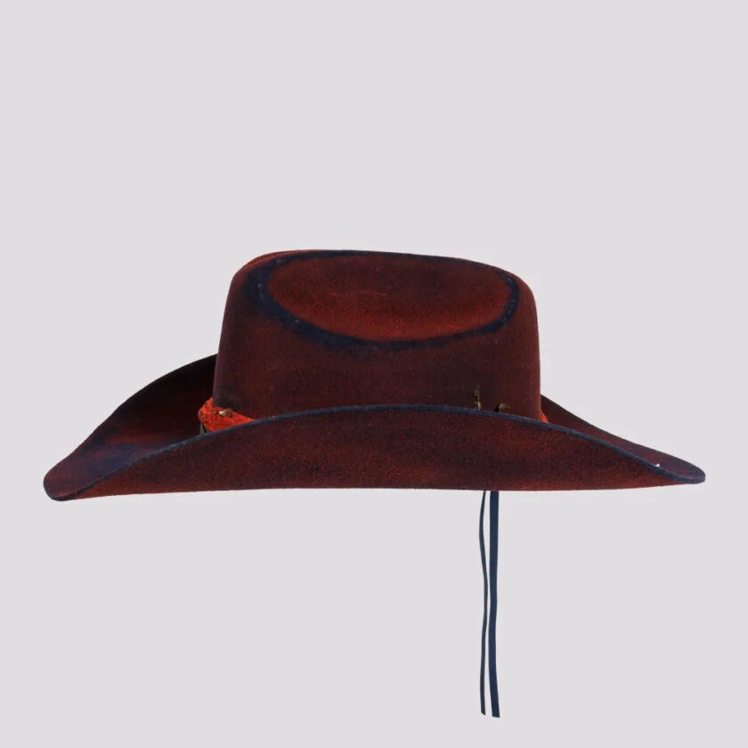 Skylar | Womens Wool Felt Distressed Cowgirl Hat with Gauze Trim - Image 3