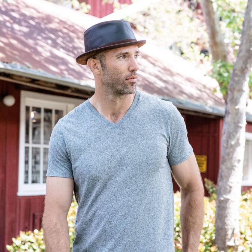 Soho | Mens Trilby Leather Fedora Hat - Image 3