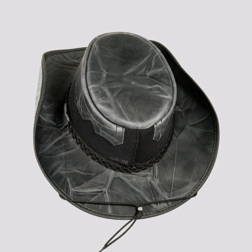 Stampede | Mens Cowhide Leather Cowboy Hat with Mesh Sides - Image 4
