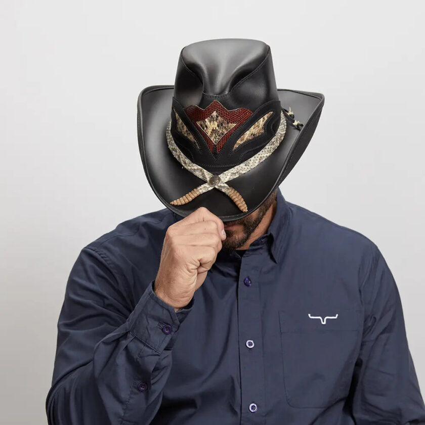 Storm | Mens Leather and Rattlesnake Cowboy Hat - Image 8