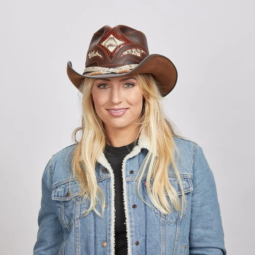 Storm | Womens Leather and Rattlesnake Cowgirl Hat - Image 8