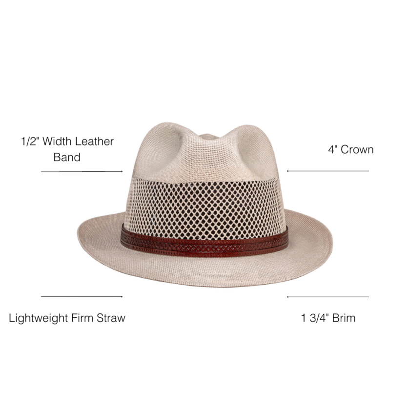 Tuscany | Mens Fedora Straw Trilby Hat - Image 6