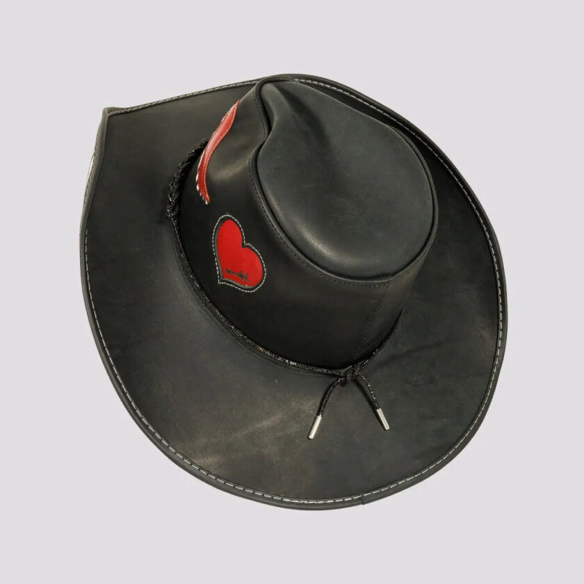 Wild Thing | Womens Black Genuine Leather Cowgirl Hat - Image 4