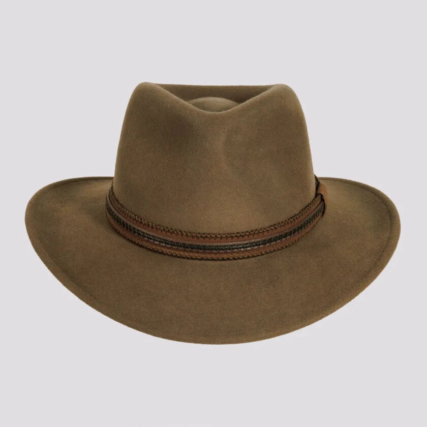 Zion | Mens Crushable Wool Felt Outback Hat - Image 6