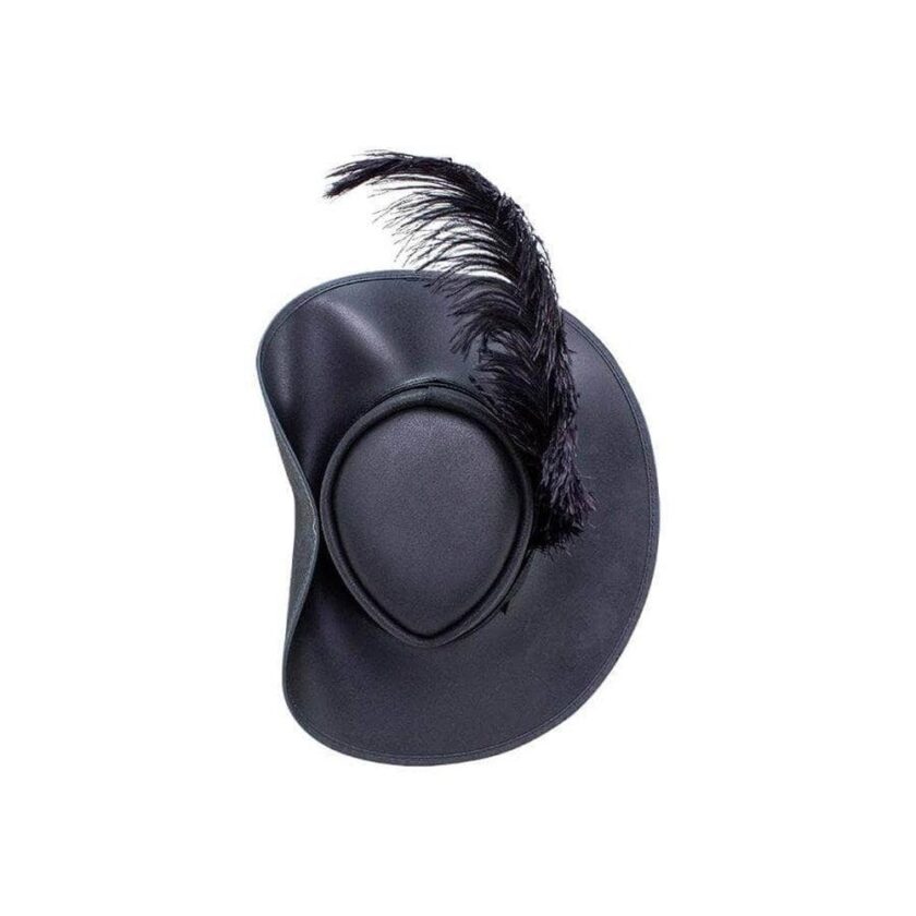 Cavalier Feather | Womens Renaissance Fair Leather Hat - Image 6