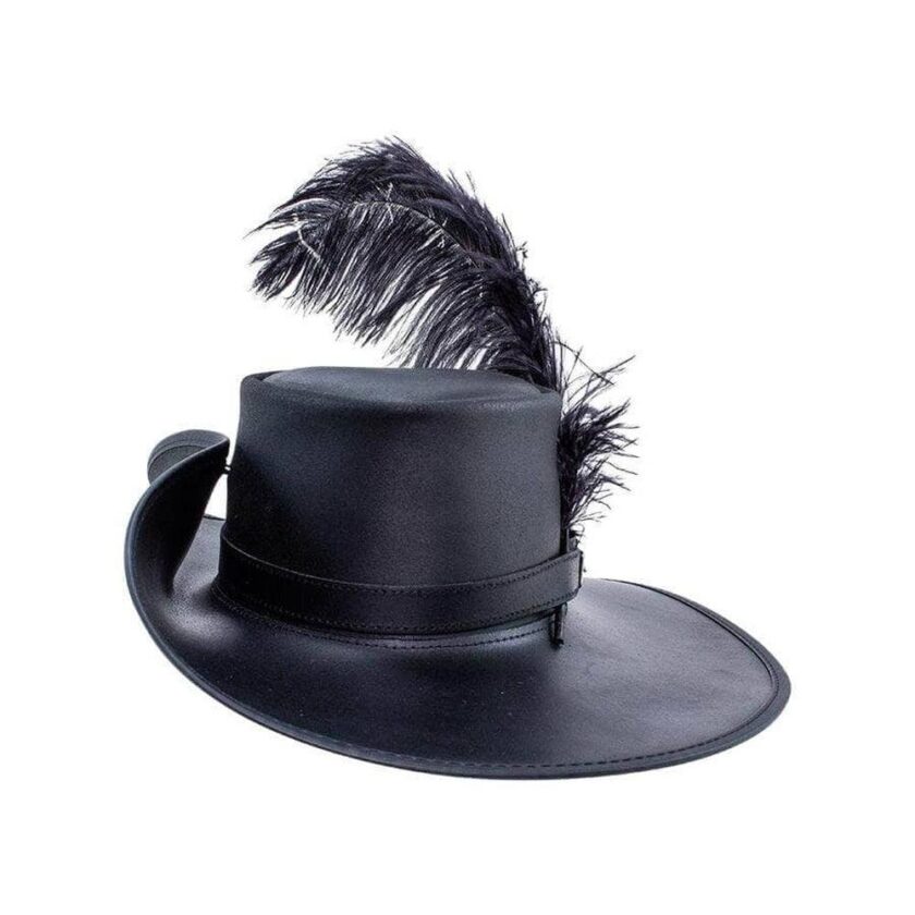 Cavalier Feather | Womens Renaissance Fair Leather Hat - Image 4