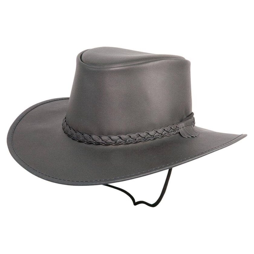 Crusher | Womens Leather Crushable Outback Hat - Image 2