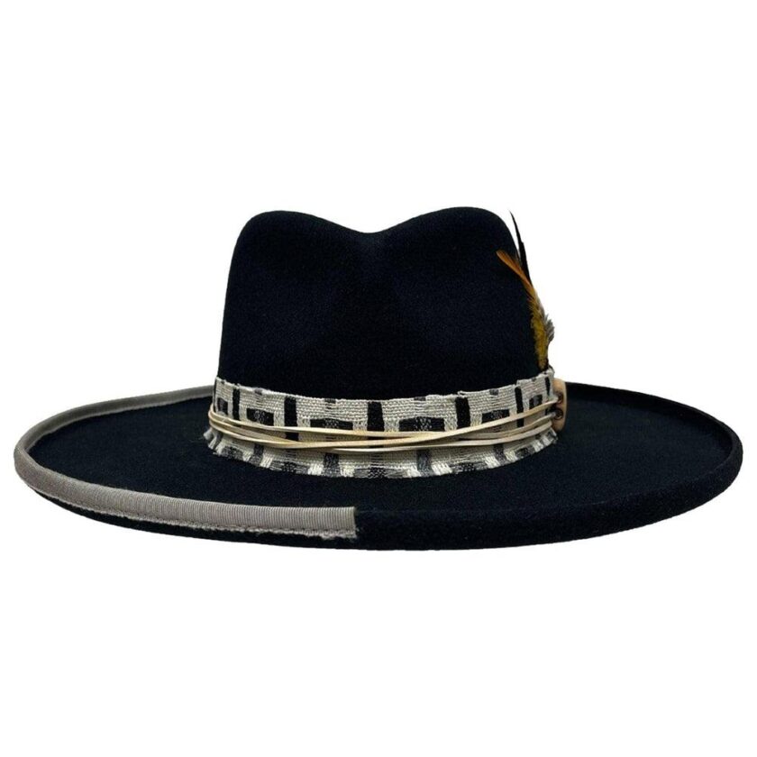 Lounge | Mens Black Pencil Rim Felt Hat - Image 4