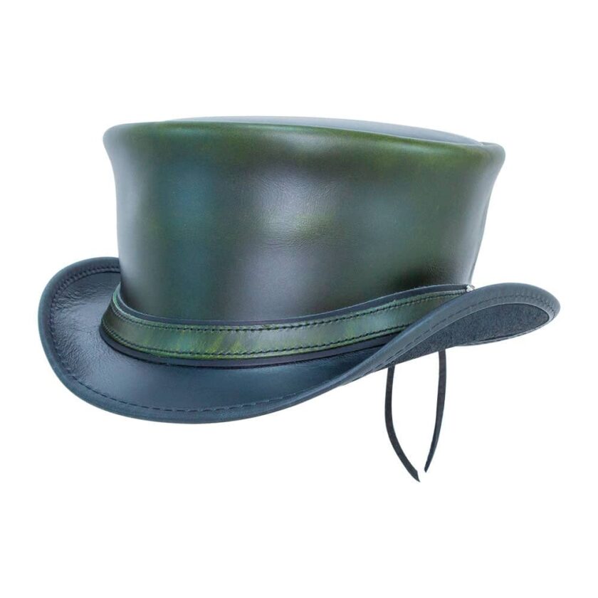 Hampton | Mens Leather Top Hat with Leather Hat Band - Image 8