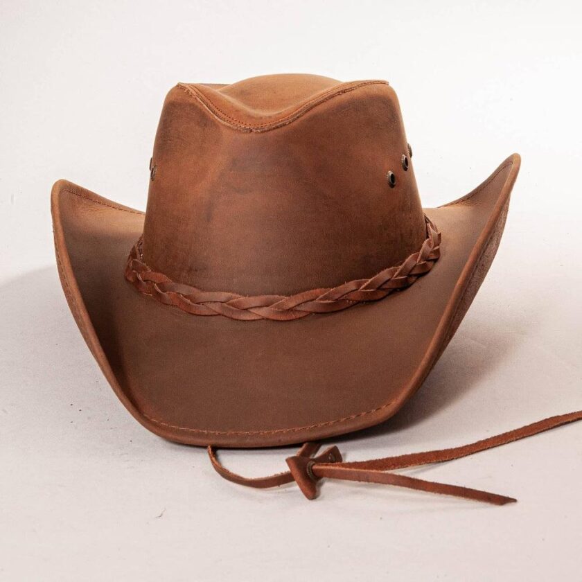 Hollywood | Mens Leather Cowboy Hat - Image 4