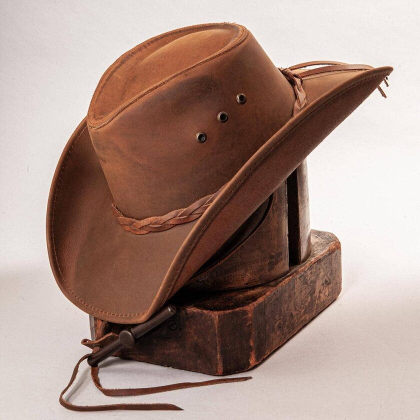 Hollywood | Mens Leather Cowboy Hat - Image 8