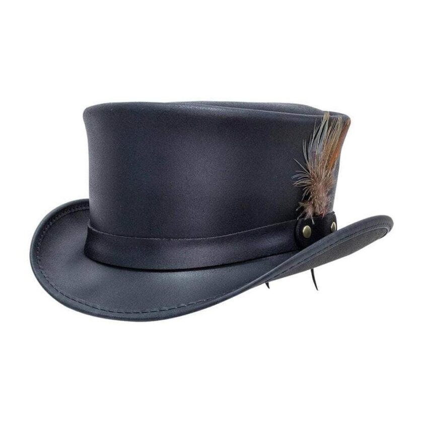 Marlow LT | Mens Leather Top Hat with LT Hat Band - Image 2