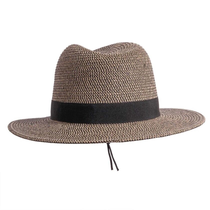 Nero | Womens Two-Tone Woven Straw Fedora Hat - Image 8