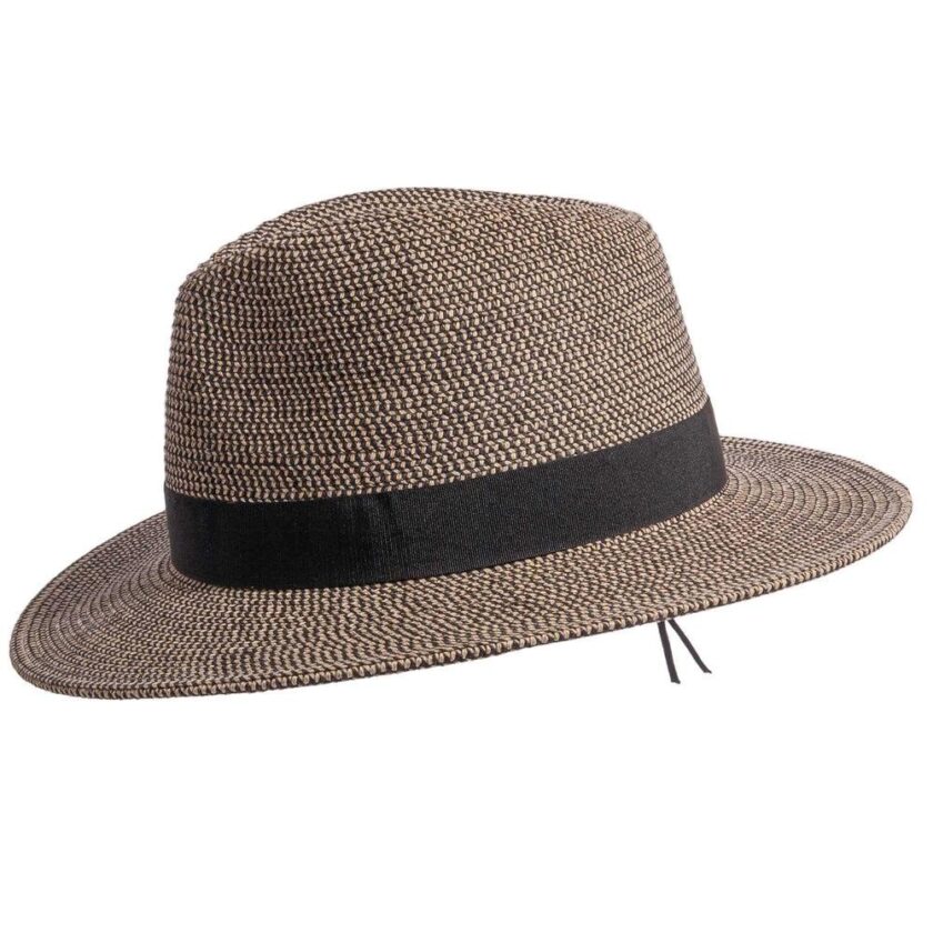 Nero | Womens Two-Tone Woven Straw Fedora Hat - Image 7